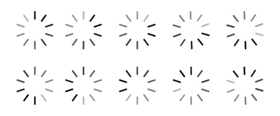 Poster - Loading icon set. Buffer loader or preloaded,  Buffing Circle Waiting, Circular Loading Buffering Icons Vector,