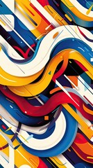 Wall Mural - A colorful abstract painting with a lot of different colors and shapes