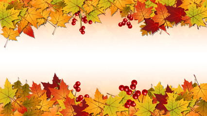 Wall Mural - Autumn theme elegant vector background. Design for presentation, website, landing page, wallpaper, flyer, booklet, banner