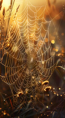 Wall Mural - Delicate spider web