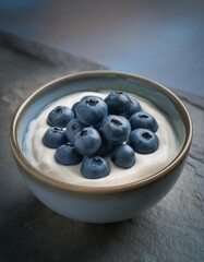 Wall Mural - a bowl of yogurt topped with blueberries