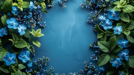 Wall Mural - Lots of blue hydrangea flowers, floral background. Beautiful flowers in blue tones.
