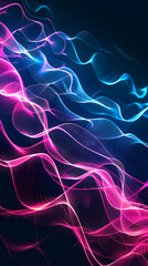 Wall Mural - Abstract neon glowing wavy background