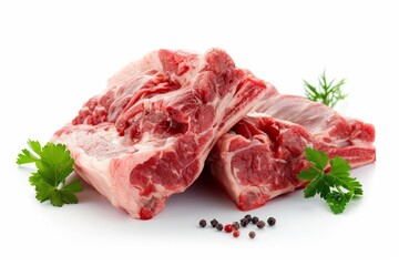 Poster - Boneless pork collar on white background