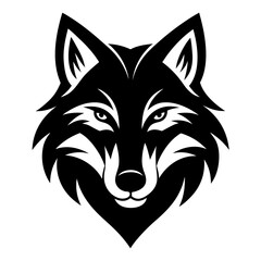 Poster - Wolf with white background logo icon Vector Illustration

