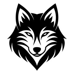 Sticker - Wolf with white background logo icon Vector Illustration

