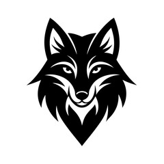 Sticker - Wolf with white background logo icon Vector Illustration

