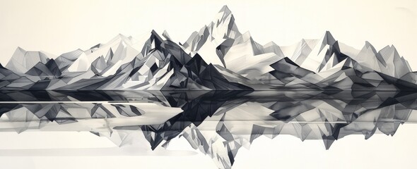 Wall Mural - Abstract Mountain Reflection in Water