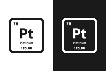 Wall Mural - Platinum, Pt, chemical periodic element icon. The chemical element of the periodic table. Sign with atomic number. Platinum element