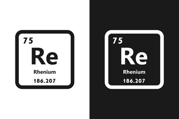 Wall Mural - Rhenium, Re, chemical periodic element icon. The chemical element of the periodic table. Sign with atomic number. Rhenium element