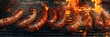 © Ilia K - Banner with sausages grilled with fire