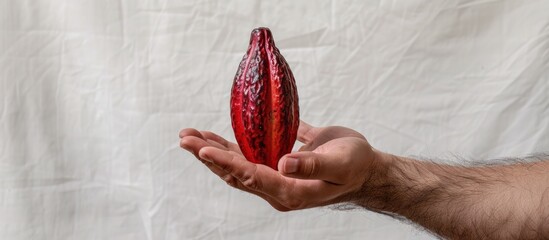 Cocoa Bean Held in Hand