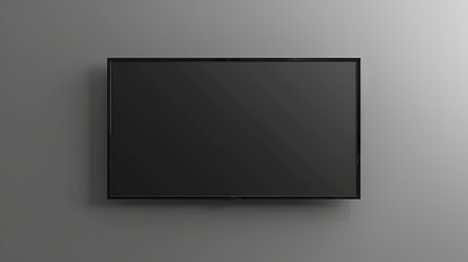 A realistic illustration of a 4K TV flat screen, either LCD or OLED, with a white blank monitor mockup. a large wall-mounted flatscreen monitor