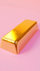 Wall Mural - Gold bars on pink background