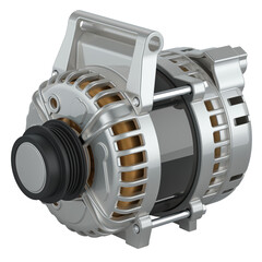 Poster - Starter Motor, closeup. 3D rendering isolated on transparent background