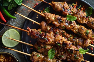 Favored Thai dish Spicy Grilled Pork Neck Larb