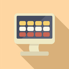 Poster - Spreadsheet software displaying data on a desktop computer screen, concept of finance and accounting