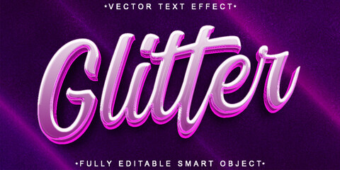 Poster - Purple Glitter Shiny Vector Fully Editable Smart Object Text Effect
