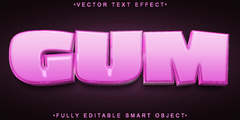 Poster - Cute Sweet Gum Ball Vector Fully Editable Smart Object Text Effect