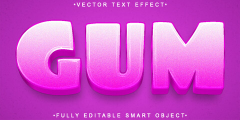 Poster - Cute Sweet Gum Ball Vector Fully Editable Smart Object Text Effect
