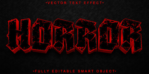Poster - Red Dark Horror Vector Fully Editable Smart Object Text Effect