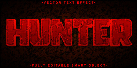 Poster - Red Hunter Vector Fully Editable Smart Object Text Effect
