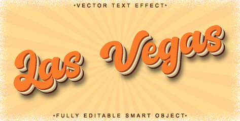 Poster - Casino Las Vegas Vintage Vector Fully Editable Smart Object Text Effect