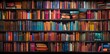 © ma - A wall of bookshelves filled with colorful books, representing the vastness and depth of knowledge in various topics.