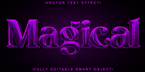 Poster - Purple Magical Vector Fully Editable Smart Object Text Effect