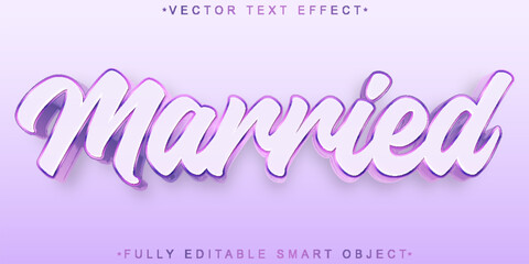 Poster - Purple Married Vector Fully Editable Smart Object Text Effect