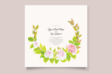 Poster - floral card with beautiful roses design