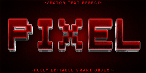 Poster - Red Pixel Vector Fully Editable Smart Object Text Effect