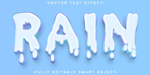 Poster - Cartoon Liquid Rain Vector Fully Editable Smart Object Text Effect