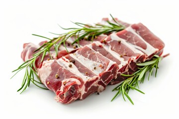 Poster - Pork neck on white background