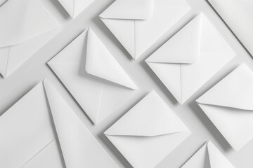 Aufkleber - A pile of white envelopes stacked on top of each other, perfect for office or home use