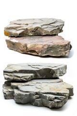 Poster - Two large rocks sit together on the ground, with a natural landscape in the background
