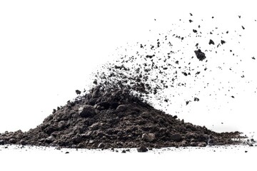 Poster - A pile of earthy dirt sits against a clean white backdrop
