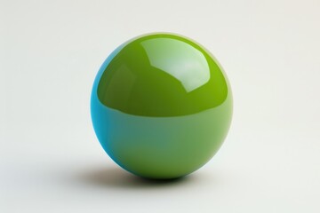 Poster - A single green and blue egg sits on a clean white surface, great for illustrations and designs
