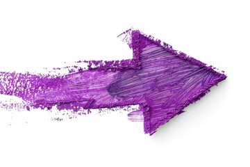 Wall Mural - A close-up shot of a purple arrow on a white surface, perfect for highlighting important information or adding visual interest to presentations