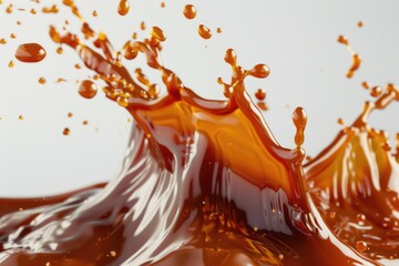 Poster - A droplet of liquid is splashed on a clean white surface, with no distractions or clutter