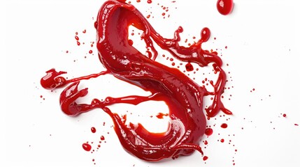 Poster - Red liquid pours down a white surface, often used in medical or crime scene context