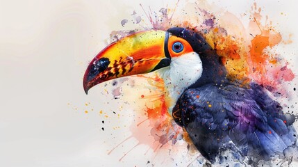 Poster - A picture of a toucan bird with a brightly colored beak, often seen in rainforests