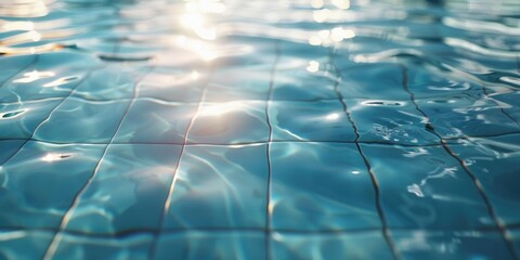 Poster - A pool with sunlight shining through the water