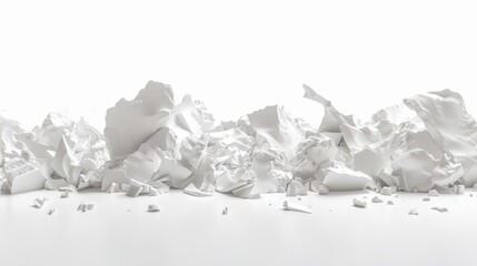 Poster - A stack of crumpled paper sitting on a table, perfect for illustrations and designs