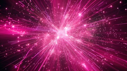 Poster - Pink explosion of light in a dark room