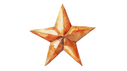 Poster - A delicate watercolor star on a pure white background, perfect for adding a touch of celestial charm to your project
