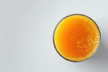 Aufkleber - A single serving of freshly squeezed orange juice in a clear glass, placed on a white surface