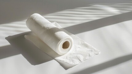 Aufkleber - A single roll of toilet paper placed on a flat surface, often used in various settings