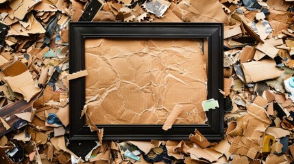 Poster - An old TV frame sitting on top of a pile of discarded junk