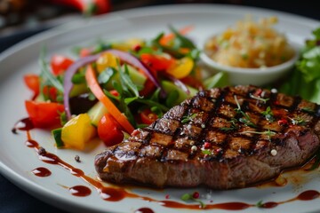 Canvas Print - Steak and salad